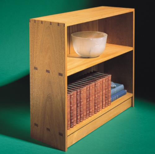 Bookcase in Mahogany with multiple mortise and tenons, and dovetails. 29H x 33W x 11D