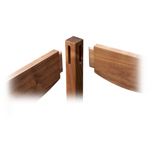 Exploded view of hall table with in line and twin double joints.