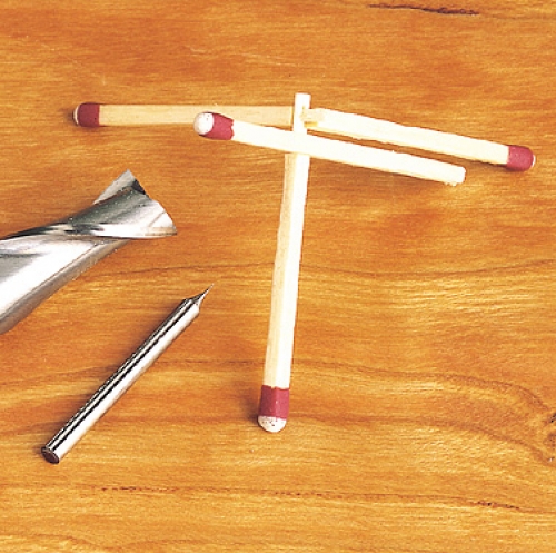 Matches with progressively smaller tenons mortised through other tenons. Features joints .040 x .095, .023 x .068 and .013 x .053 respectively.