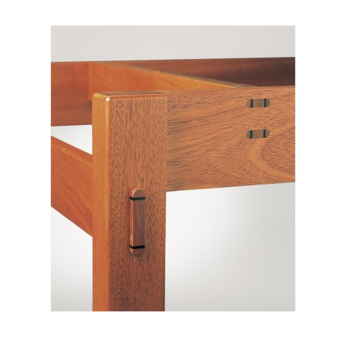 Through twin tenons and raised through tenon on Leigh tool storage cabinet.