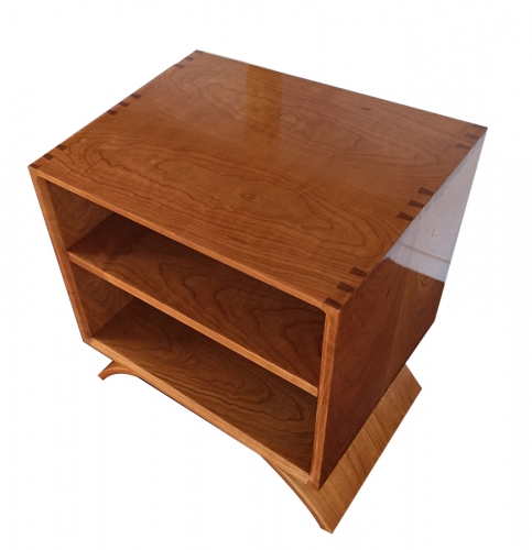 Side table with shelf Variably spaced Through Dovetails, Peter Franks USA